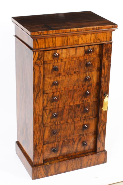 Antique Victorian Collectors Cabinet Wellington Chest 19th Century
