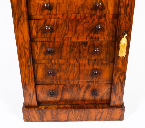 fig 4. Antique Victorian Collectors Cabinet Wellington Chest 19th Century