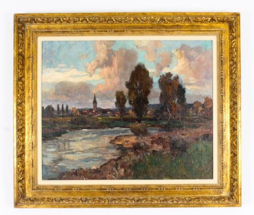 Antique French School Impressionist Landscape 19th C
