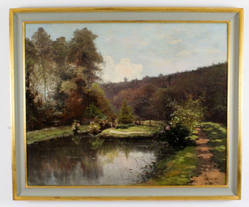 Antique French Oil Painting Paul Louis Morizet Signed and Dated 1913.
