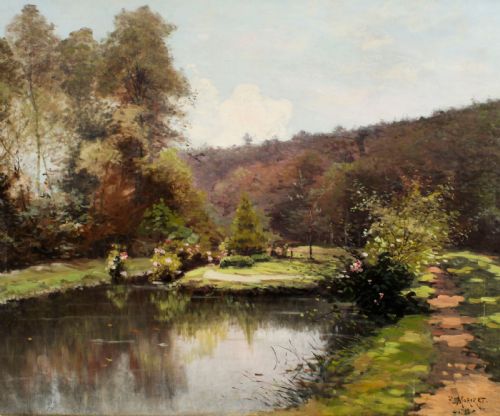fig 1. Antique French Oil Painting Paul Louis Morizet signed and dated 1913.