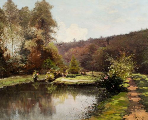fig 2. Antique French Oil Painting Paul Louis Morizet signed and dated 1913.