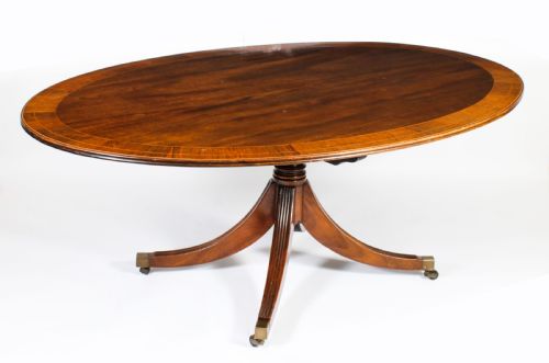 Antique 6 Ft 6" Oval Mahogany Dining Table Circa 1920
