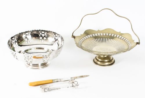 Antique Silver Plate Fruit Dishes Etc Late 19th Century
