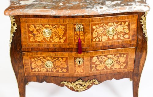 fig 6. Antique French Louis XVI Marquetry Commode Chest 18th C