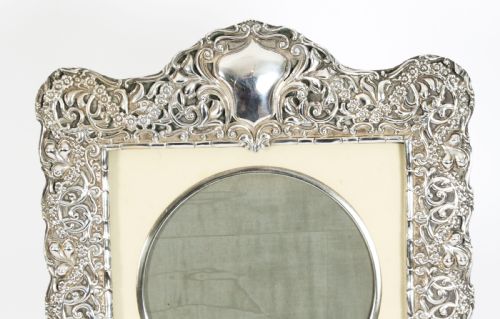 fig 2. Antique Large Edwardian Sterling Silver Photo Frame dated 1902 32x28cm