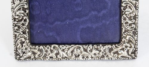 fig 2. Antique Edwardian Sterling Silver Photo Frame dated 1901 19x13cm