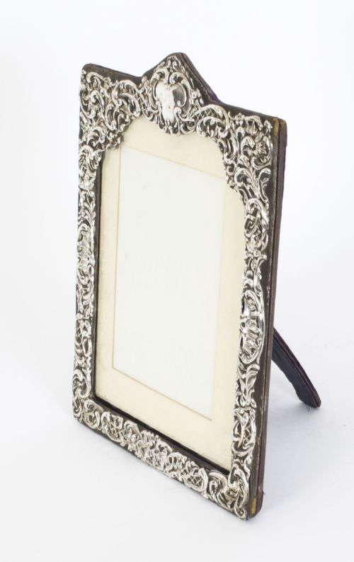 fig 1. Antique Sterling Silver Photo Frame Dated 1902 27x20cm