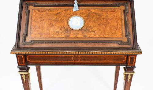 fig 9. Antique French Walnut & Parquetry Bureau de Dame Desk 19th C