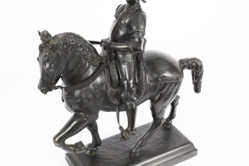 fig 8. Antique Patinated Bronze Equestrian Statue of Bartolomeo Colleoni 1860 19th C