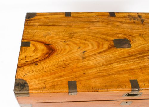 fig 4. Antique Military Camphorwood Trunk Coffer Coffee Table 19th C