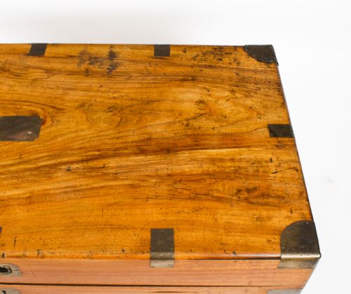 fig 5. Antique Military Camphorwood Trunk Coffer Coffee Table 19th C