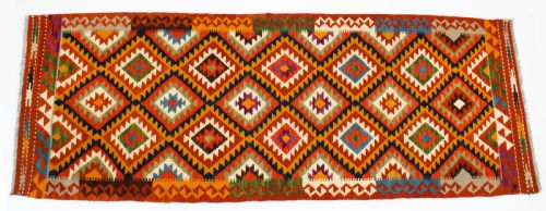 Antique 100% Wool Kilim Runner Carpet 252 X 79cm 
