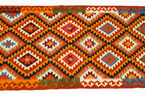 fig 1. Antique 100% Wool Kilim Runner Carpet 252 x 79cm