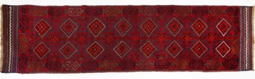 Antique100% Wool Meshwani Afghan Runner 257 X 60cm Rug
