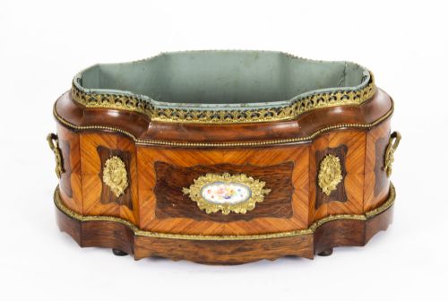 fig 1. Antique Sevres Porcelain Ormolu Mounted Planter Jardiniere 19th Century