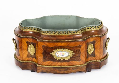 fig 2. Antique Sevres Porcelain Ormolu Mounted Planter Jardiniere 19th Century