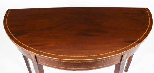 fig 2. Antique George III Demi Lune Console Side Hall Table 18th C