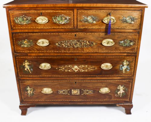 fig 5. Antique George III Sheraton Painted Chest Drawers Late18th Century
