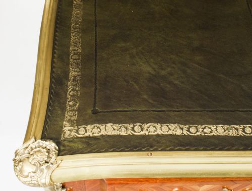 fig 3. Antique Louis Revival King wood & Ormolu Bureau Plat Desk Writing Table 19th C