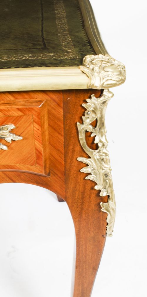 fig 5. Antique Louis Revival King wood & Ormolu Bureau Plat Desk Writing Table 19th C