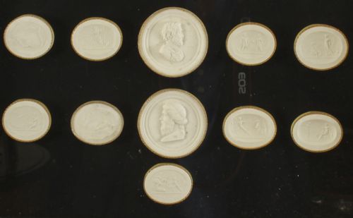 fig 3. Antique Set of 25 Framed Grand Tour Giovanni Liberotti Intaglios 19th C