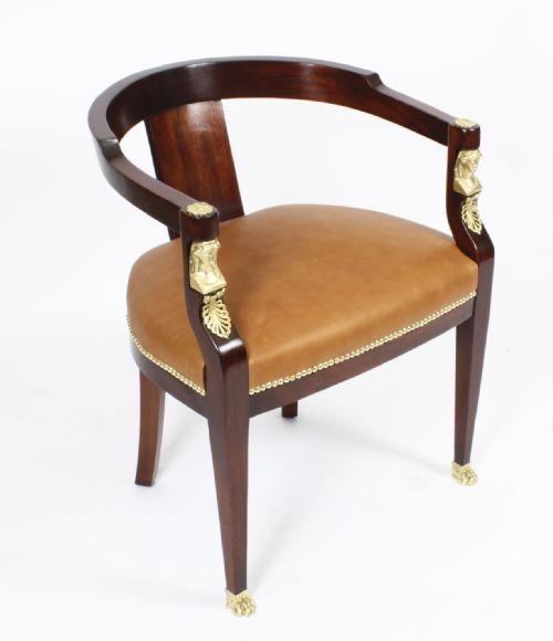 Antique Empire Tub Arm Desk Chair C.1850
