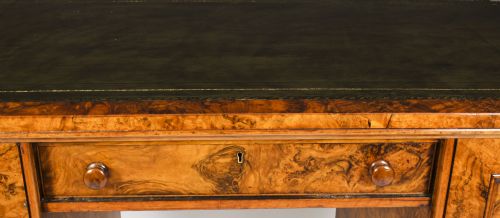 ANTIQUE VICTORIAN BURR WALNUT PARTNERS PEDESTAL DESK 19TH C - ADDITIONAL PHOTO 18