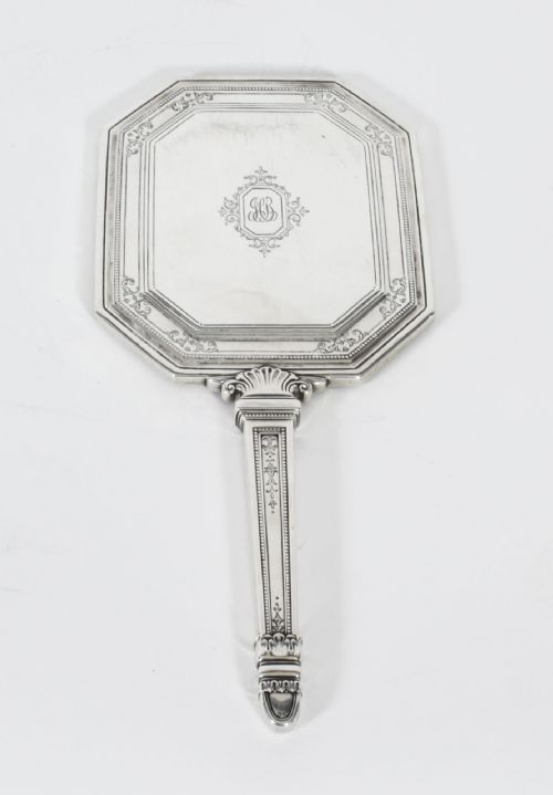 fig 2. Antique Sterling Silver Tiffany & Co Hand Mirror Circa 1900