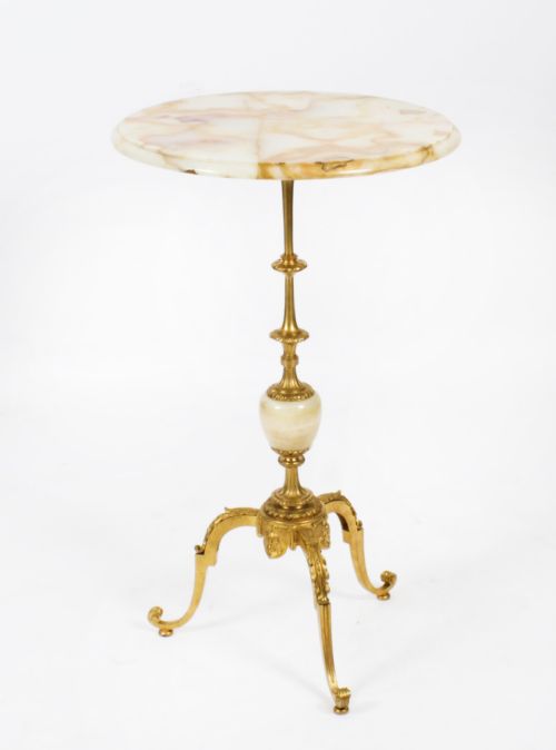 Antique French Ormolu Onyx Topped Occasional Table 19th Century
