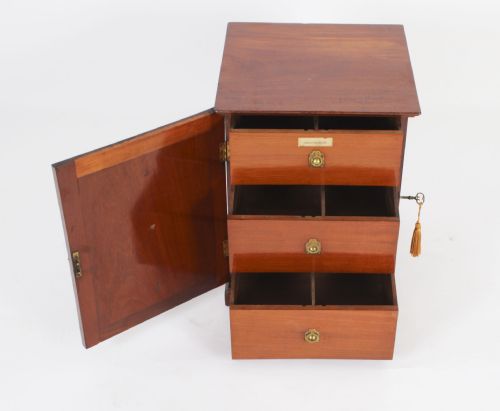ANTIQUE VICTORIAN TABLE TOP JEWELLERY COLLECTORS CABINET 19TH C - ADDITIONAL PHOTO 9