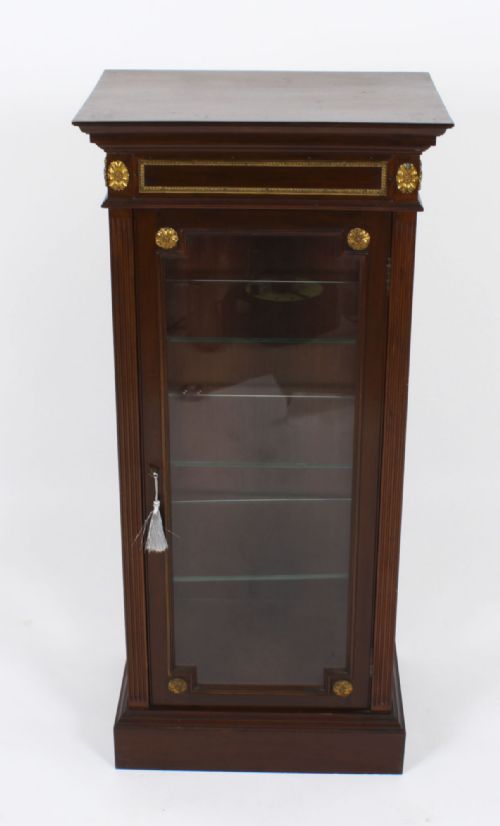 fig 1. Antique French Ormolu Mounted Vitrine Display Cabinet 19th C