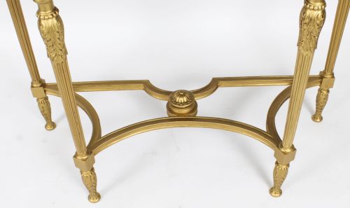 ANTIQUE SATINWOOD HAND PAINTED DEMILUNE CONSOLE TABLE 19TH CENTURY - ADDITIONAL PHOTO 10