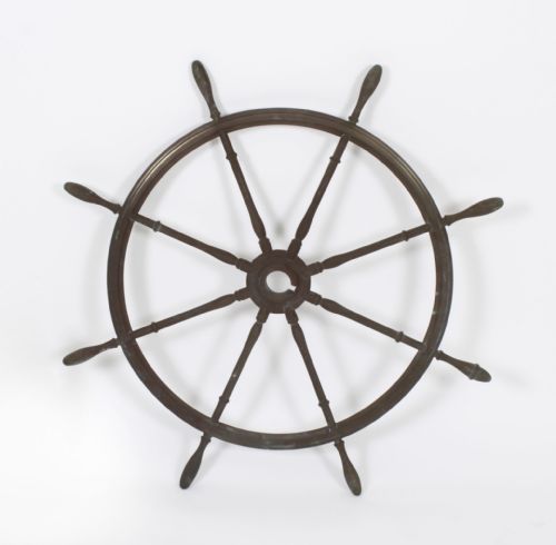 Antique Phosphor Bronze World War 1 Submarine Wheel 20th C
