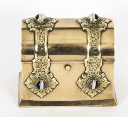 fig 8. Antique Ormolu & Agate Mounted Casket by Asprey C1870 19th C