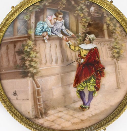 ANTIQUE FRENCH LIMOGES ORMOLU HANDMIRROR SIGNED JOSEPH MEISSONNIER 19TH C - ADDITIONAL PHOTO 2