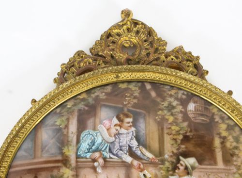 ANTIQUE FRENCH LIMOGES ORMOLU HANDMIRROR SIGNED JOSEPH MEISSONNIER 19TH C - ADDITIONAL PHOTO 6