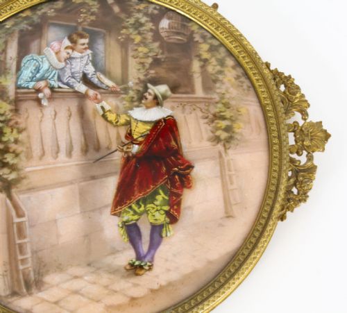 ANTIQUE FRENCH LIMOGES ORMOLU HANDMIRROR SIGNED JOSEPH MEISSONNIER 19TH C - ADDITIONAL PHOTO 7