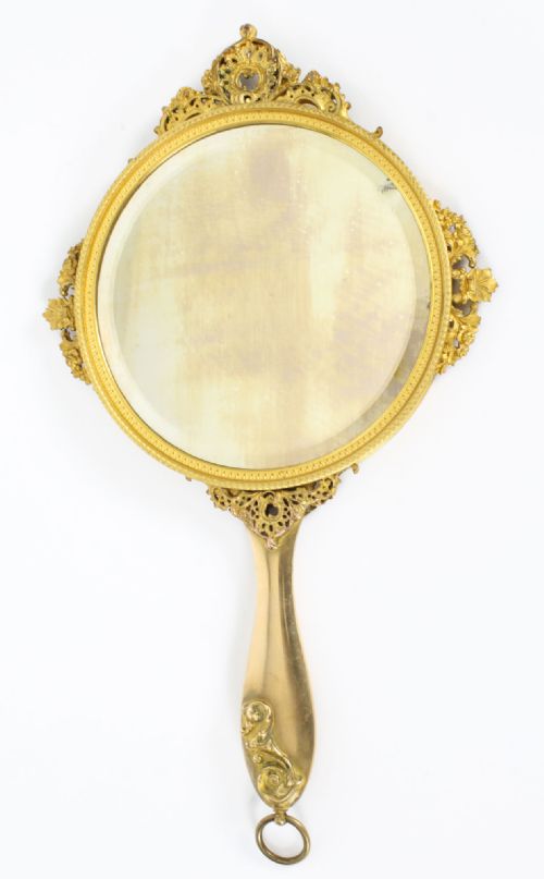 ANTIQUE FRENCH LIMOGES ORMOLU HANDMIRROR SIGNED JOSEPH MEISSONNIER 19TH C - ADDITIONAL PHOTO 11
