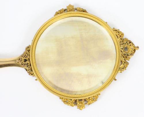 ANTIQUE FRENCH LIMOGES ORMOLU HANDMIRROR SIGNED JOSEPH MEISSONNIER 19TH C - ADDITIONAL PHOTO 13