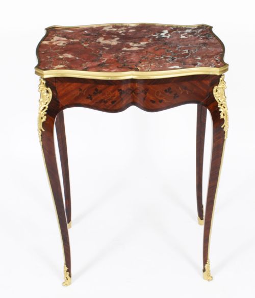 fig 1. Antique French Louis Revival Marble Top & Ormolu Occasional Table c.1850