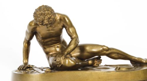 fig 1. Antique Bronze Sculpture of The Dying Gaul by B Boschetti Rome, 19th C