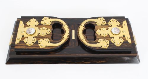 ANTIQUE ENGLISH COROMANDEL ORMOLU MOUNTED FOUR PIECE DESK SET MID 19TH C - ADDITIONAL PHOTO 1