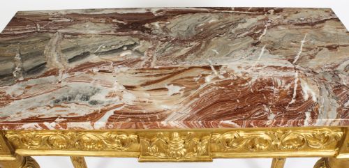 fig 2. Antique Louis XV Revival Carved Giltwood Console Pier Table c.1870 19th C