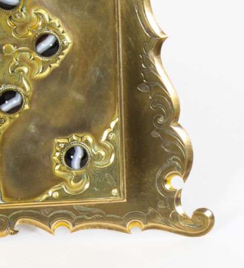 ANTIQUE ORMOLU AGATE MOUNTED EASEL PHOTO FRAME 19TH CENTURY - ADDITIONAL PHOTO 7