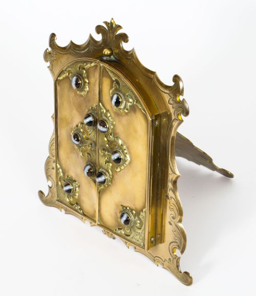 ANTIQUE ORMOLU AGATE MOUNTED EASEL PHOTO FRAME 19TH CENTURY - ADDITIONAL PHOTO 10