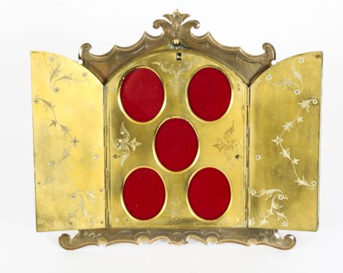 ANTIQUE ORMOLU AGATE MOUNTED EASEL PHOTO FRAME 19TH CENTURY - ADDITIONAL PHOTO 13