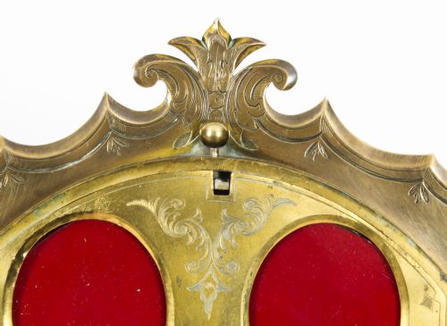ANTIQUE ORMOLU AGATE MOUNTED EASEL PHOTO FRAME 19TH CENTURY - ADDITIONAL PHOTO 17