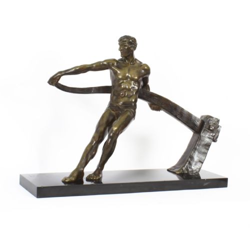 fig 1. Antique Art Deco Bronze Figure of a Riverman by Maurice Guiraud-Rivière C1920