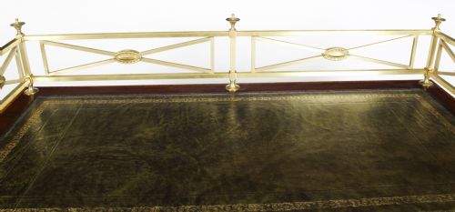 fig 7. Antique Victorian Inlaid Mahogany Pedestal Desk 19th C
